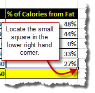 Step 1: Insert percentage total