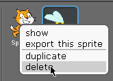 Delete a sprite