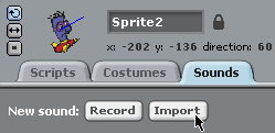 Import a sound to sprite