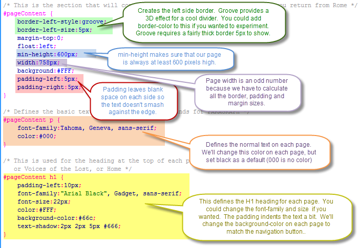 pageContent div explained