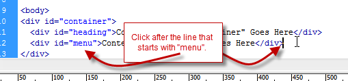 find menu line