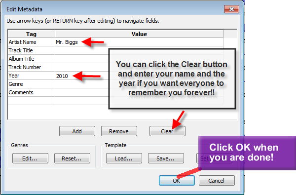 Setting the MP3 Tags