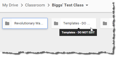 Templates folder in Google Drive